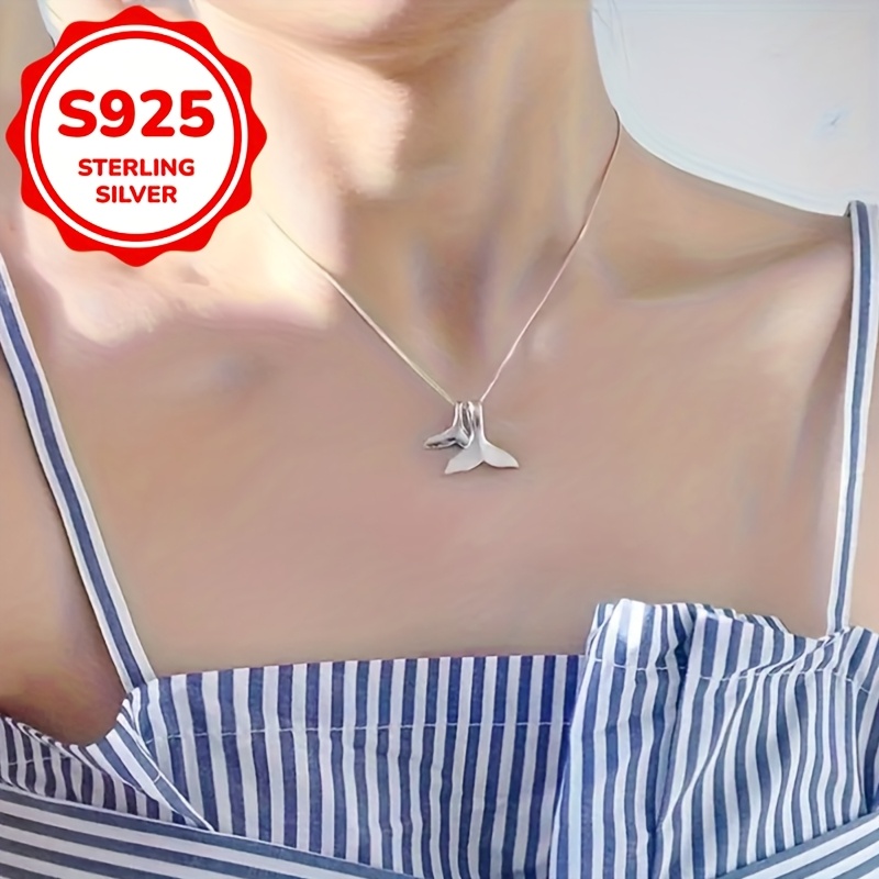 925 Silver Personalized Double Fishtail Necklace for Women